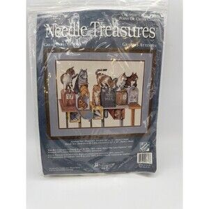 Needle Treasures Great Expectations Counted Cross Stitch Cats At Mailbox Kit